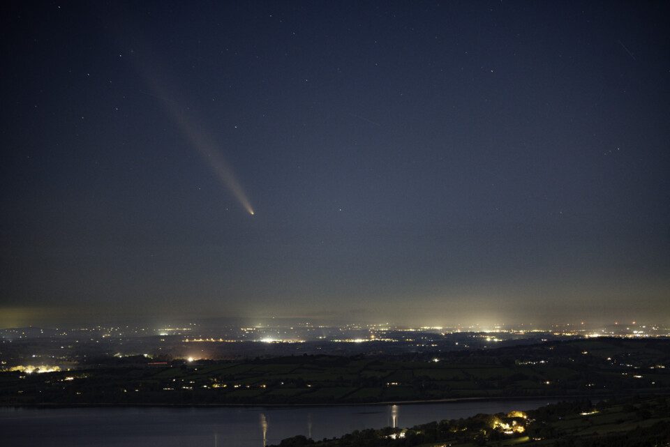 Comet C/2023 A3 Tsuchinshan Atlas on the sky above Blessington Lakes