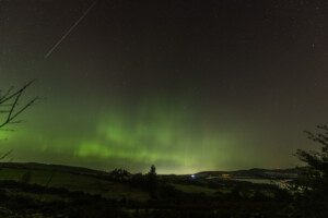 Massive Northern Lights of the 10/10/2024 above Blessington Lakes, County Wicklow with shooting star