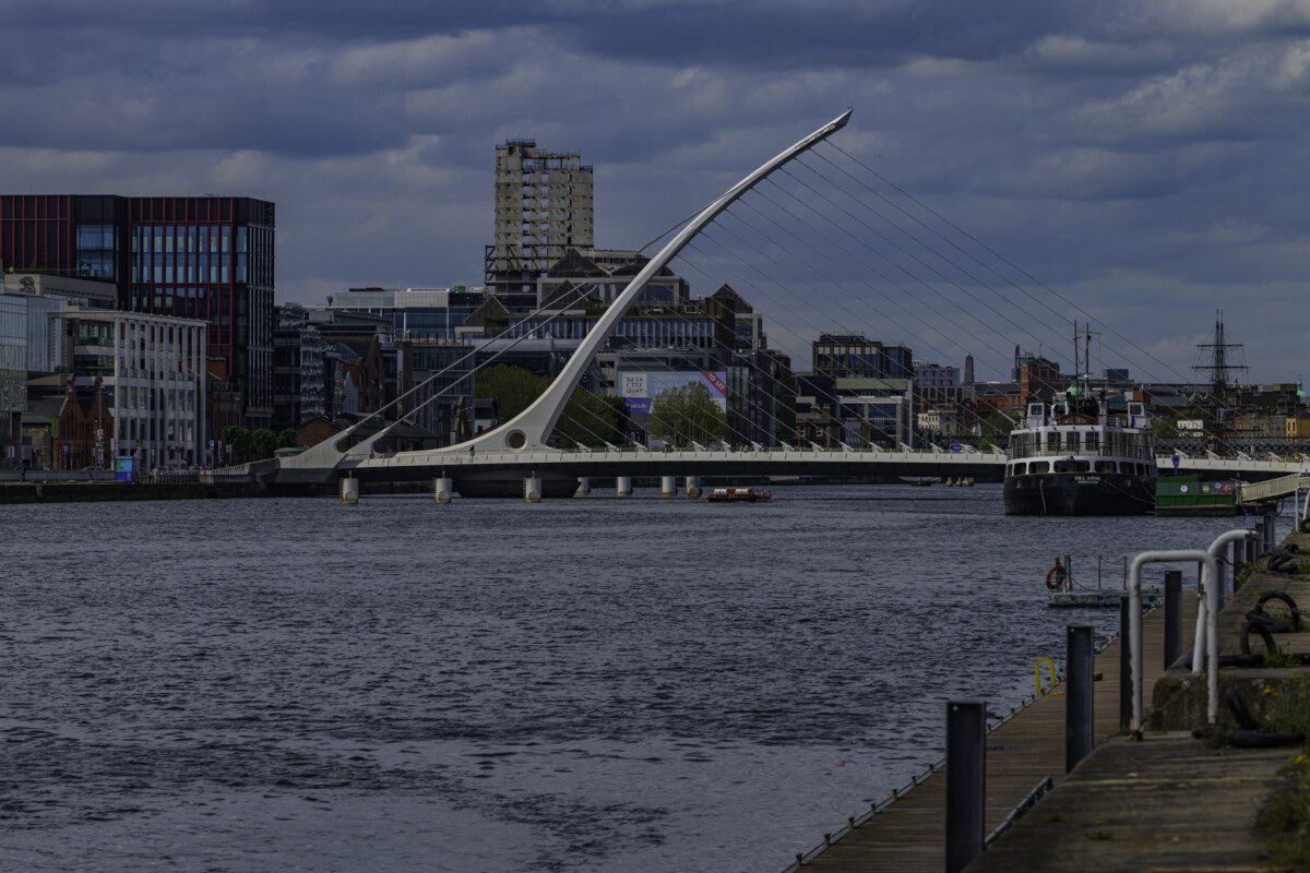 Samuel Beckett Bridge and Dublin city