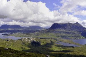 Suilven, Canisp and Cùl Mòr from the Stac Pollaidh
